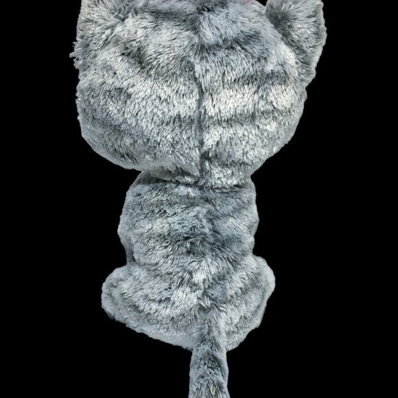 Ty Beanie Boos KIKI Grey Cat Plush Stuffed Animal Toy 6" inch Pink Glitter Eyes - Picture 5 of 8